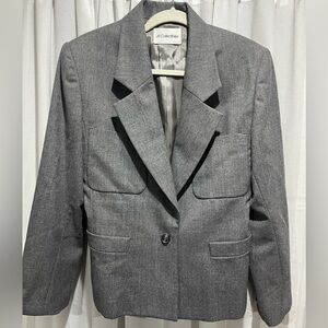 JH Collectibles Women's Gray Wool Blazer Jacket Vintage Business Casual Size 8